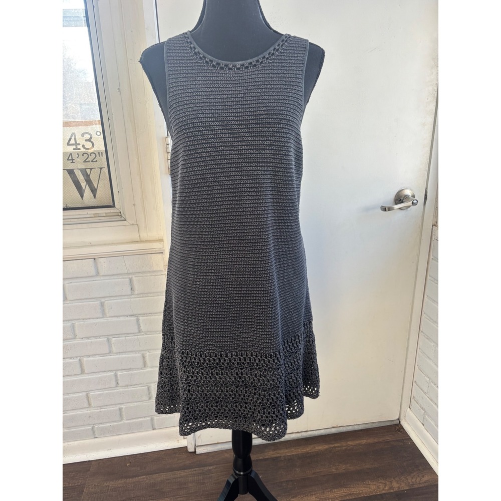 Theory Bronella Crochet Knit Shift Dress Medium‎ minimalist luxury staple boho